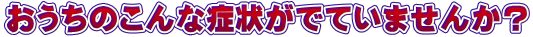おうちのこんな症状がでていませんか？